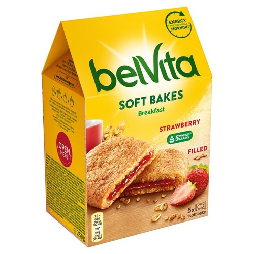 Ciastka zbożowe z nadzieniem truskawkowym   belVita 250 g