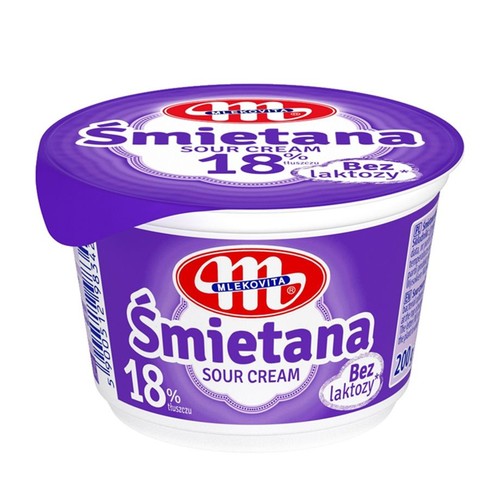 Śmietana 18% bez laktozy Mlekovita 200 g