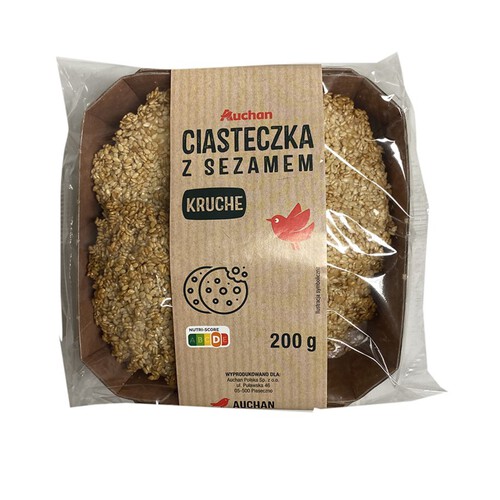 Kruche ciastka z sezamem Auchan 200 g