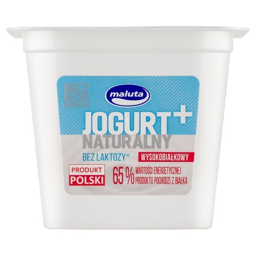 Jogurt Maluta Naturalny+, bez laktozy i wysokobiałkowy. 65% energii z białka.