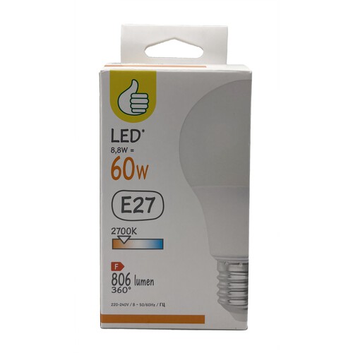 Żarówka LED E27 60W standard ciepła Auchan 1 sztuka