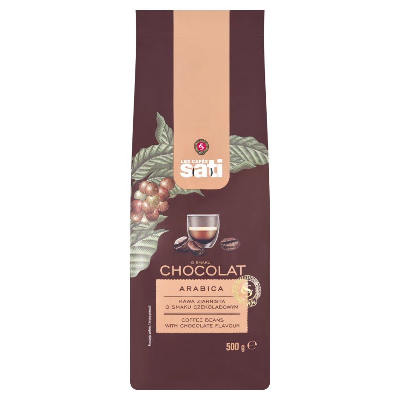 Kawa ziarnista Arabica o smaku czekolady Sati 500 g