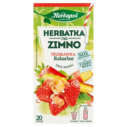 Herbatka na zimno rabarbar truskawka Herbapol 20 torebek