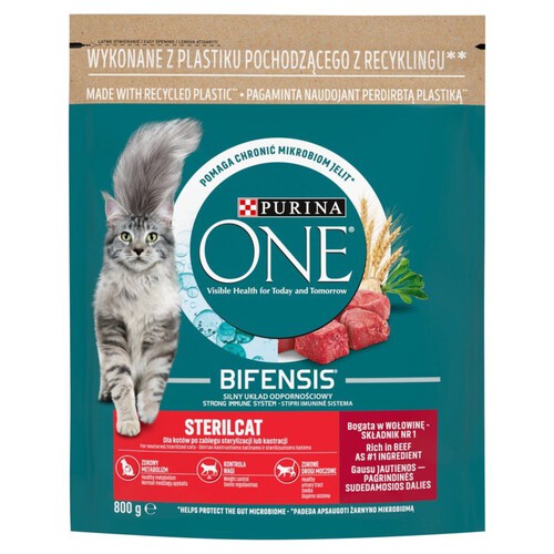 Pełnoporcjowa karma dla dorosłych kotów PURINA ONE 800 g
