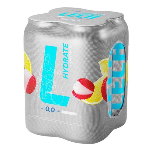 Active Hydrate Piwo bezalkoholowe liczi i cytryna alk.0.0% obj. Lech 4 x 500 ml