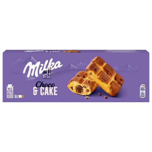 Ciastka biszkoptowe z kawałkami mlecznej czekolady Milka 5 x 35 g