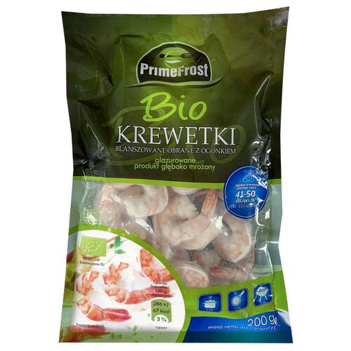 Krewetki gotowane obrane z ogonkiem 41/50 PrimeFrost 200 g