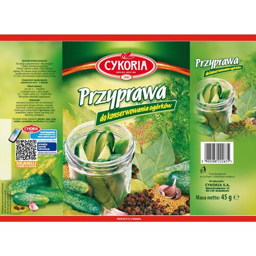 Przyprawa do konserwowania ogórków Cykoria 45 g