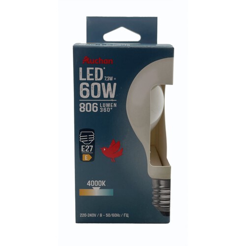 Żarówka LED E27 60W STANDARD ZIMNA Auchan 1 sztuka