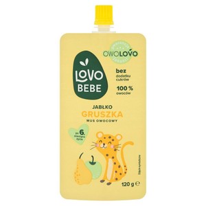 Mus owocowy jabłko, gruszka po 6 miesiącu Owolovo 120 g