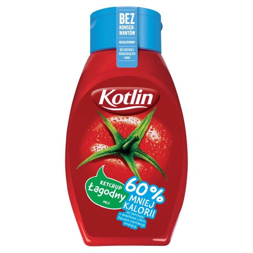 Ketchup łagodny 60% mniej kalorii   Kotlin 450 g