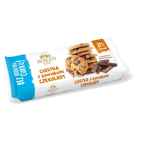 Ciastka z kawałkami czekolady bez cukru Bergen Cookies 80 g