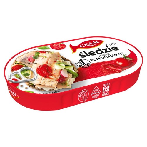Filety ze śledzia w sosie pomidorowym GRAAL 170 g