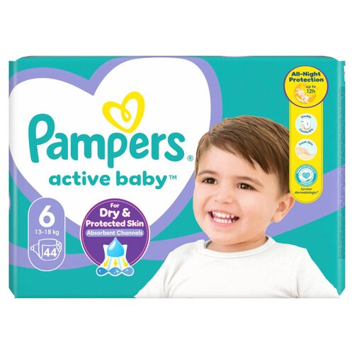 Active Baby  Maxi Pack rozmiar 6 ( 13 - 18 kg ) Pampers 44 sztuki