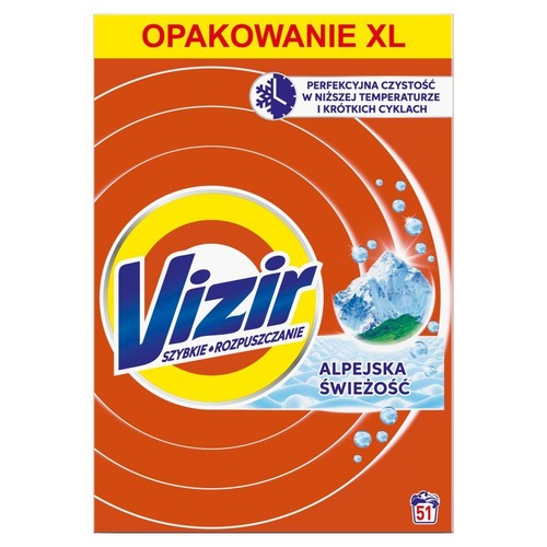Proszek do prania Alpejska świeżość 51 prań Vizir 2,80 kg 
