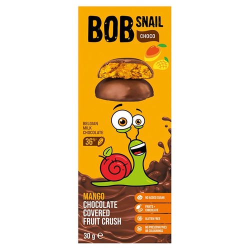Przekąska mango w mlecznej czekoladzie  Bob Snail 30 g