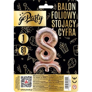 Balon foliowy stojący cyfra 8  GoParty 1 sztuka