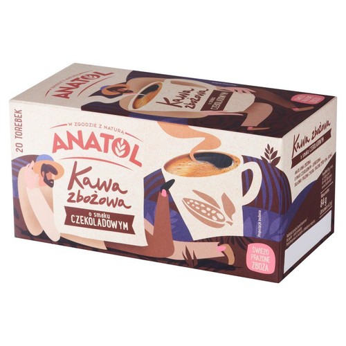 Kawa zbożowa o smaku czekoladowym   Anatol 20 torebek