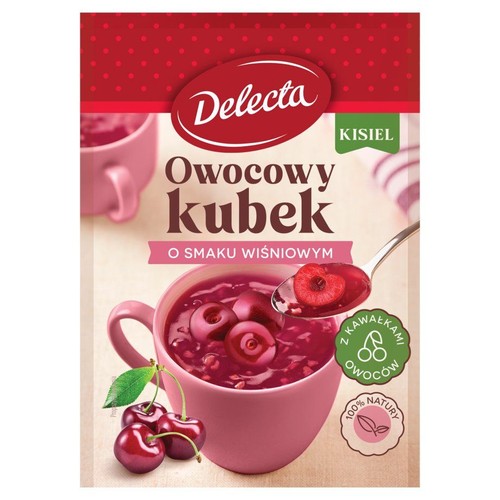 Owocowy kubek kisiel o smaku wiśniowym  Delecta 30 g