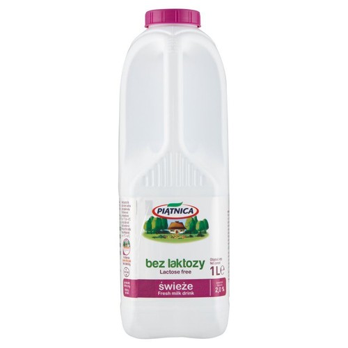 Mleko świeże bez laktozy 2% Piątnica 1 l