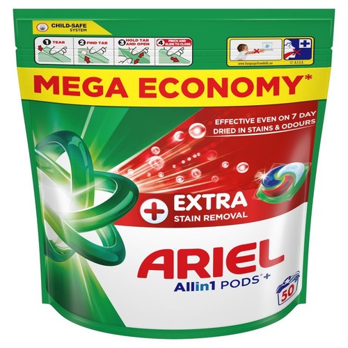Kapsułki do prania + Extra Stain Removal Ariel 50 kapsułek