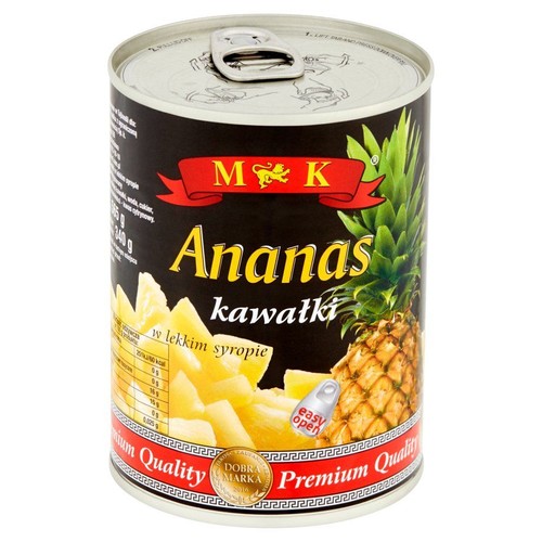 Ananas kawałki w lekkim syropie  MK 565 g