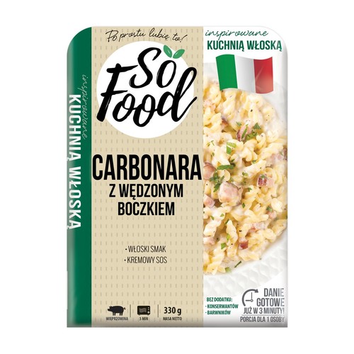 Carbonara z wędzonym boczkiem So Food 330 g