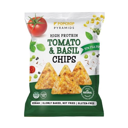 Chipsy proteinowe pomidor z bazylią  POPCROP 60 g