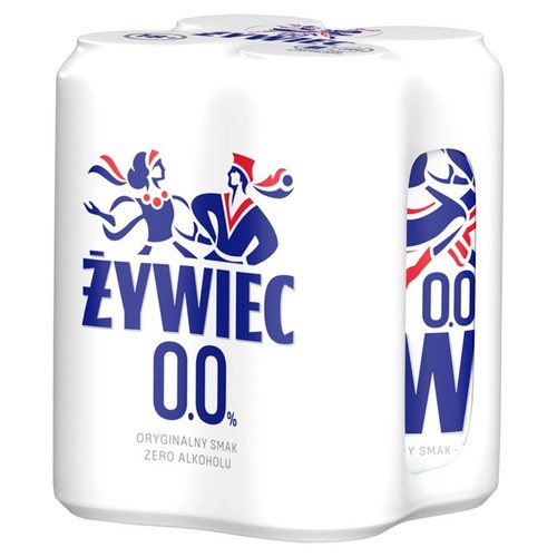 Piwo jasne, bezalkoholowe, pasteryzowane, alk. 0.0% obj.  Żywiec 4 x 500 ml