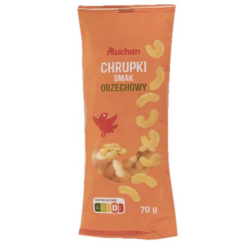 Chrupki kukurydziane o smaku orzechowym Auchan 70 g
