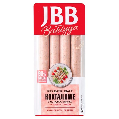 Kiełbaski białe koktajlowe z nutą majeranku JBB 190 g