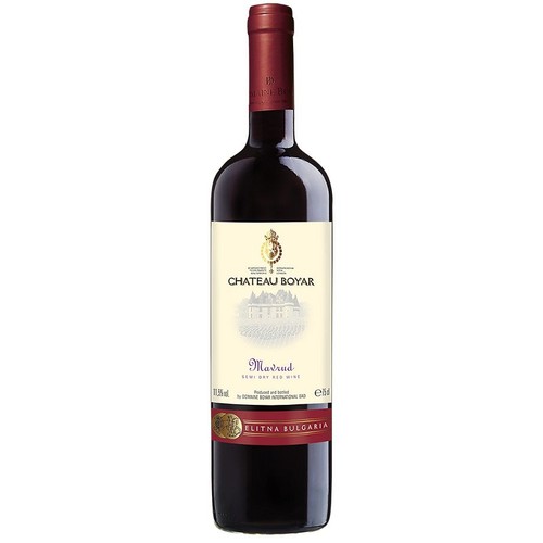 Wino bułgarskie czerwone półwytrawne Mavrud alk. 11,5% obj. Chateau Boyar 750 ml