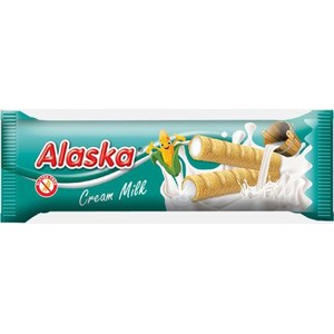 Rurki kukurydziane nadziewane kremem mlecznym Alaska 18 g