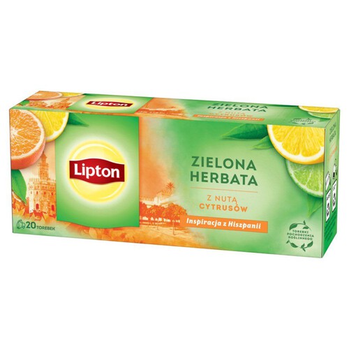 Herbata zielona z nutą cytrusów Lipton 20 torebek