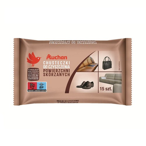 Chusteczki do powierzchni skórzanych Auchan 15 sztuk