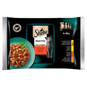 Karma mokra dla dorosłych kotów w sosie Selection   Sheba 4 x 85 g