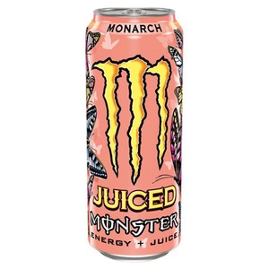 Gazowany napój energetyczny z 5 % soku owocowego z zagęszczonego soku owocowego, tauryną, kofeiną, L-karnityną, z dodatkiem witamin z grupy B Monster 500 ml