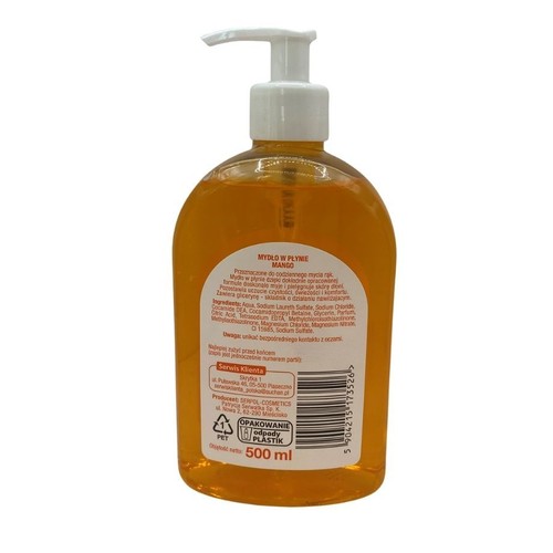 Mydło w płynie nawilżające z gliceryną Mango Auchan 500 ml