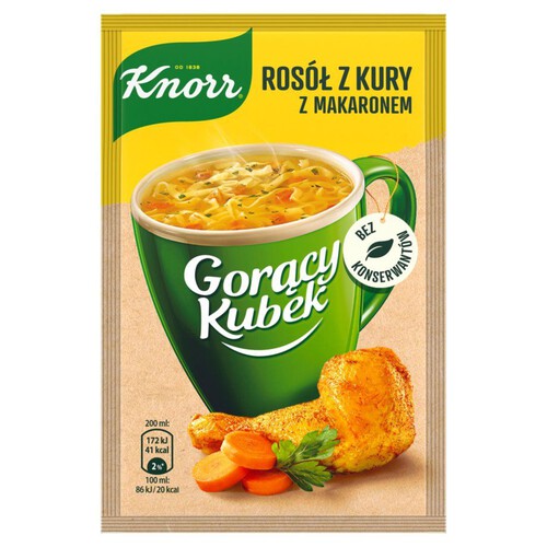 Gorący kubek Rosół z kury z makaronem Knorr 12 g