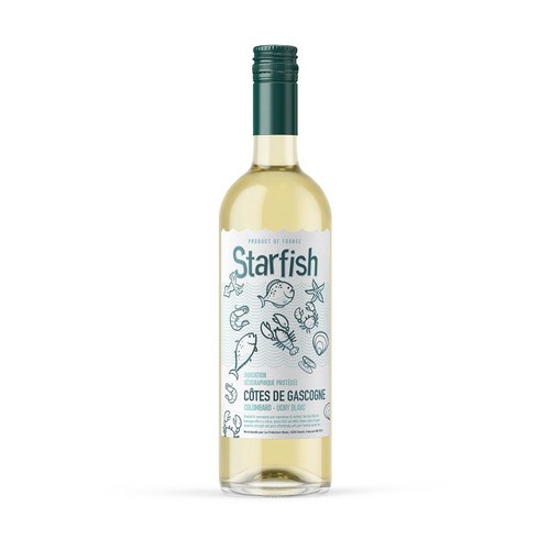 Wino francuskie białe wytrawne Starfish Cotes de Gascogne alk. 10,0% obj.  Les Producteurs Réunis 750 ml