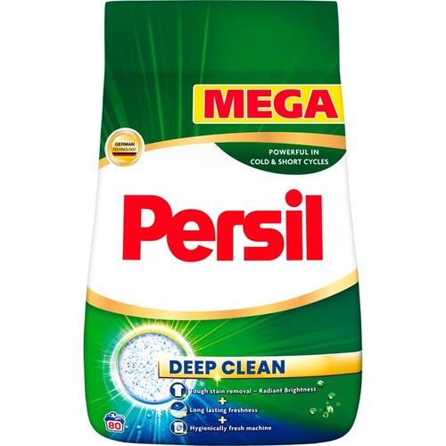 Proszek do prania Persil Deep Clean, 80 prań. Z niemiecką technologią, usuwa trudne plamy i zapewnia długotrwałą świeżość.