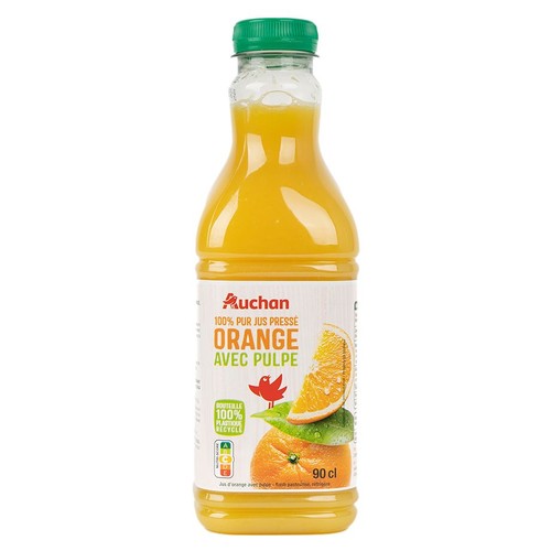 Sok pomarańczowy z miąższem 100% Auchan 900 ml
