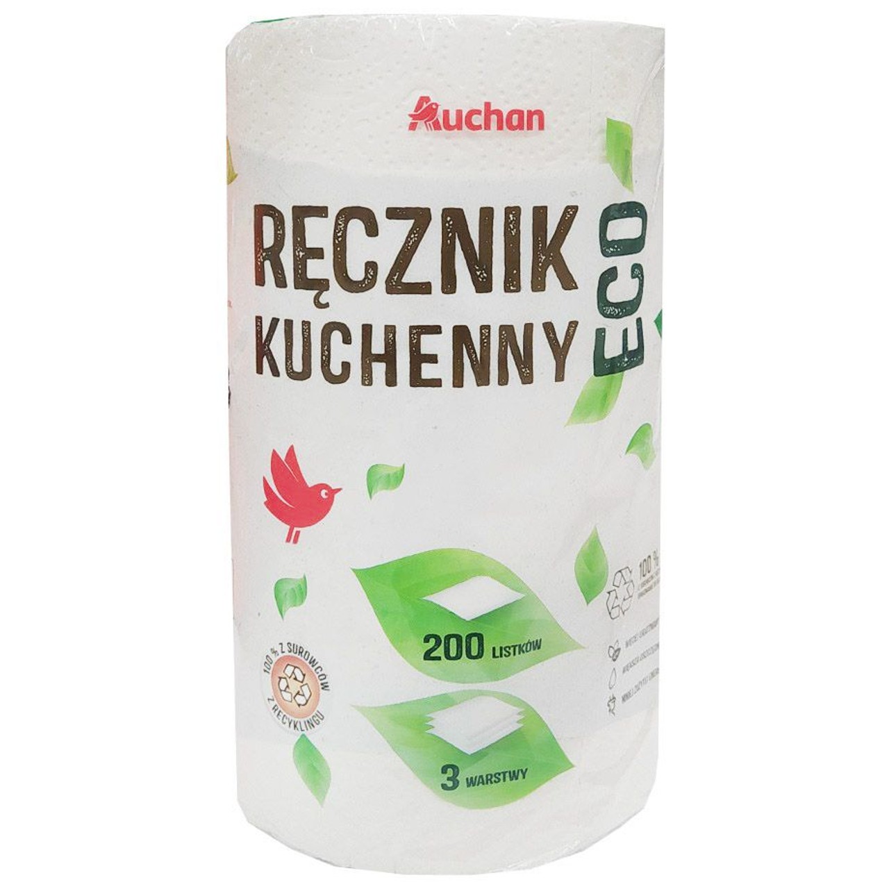 ECO Ręcznik papierowy 3 warstwowy Auchan 1 rolka