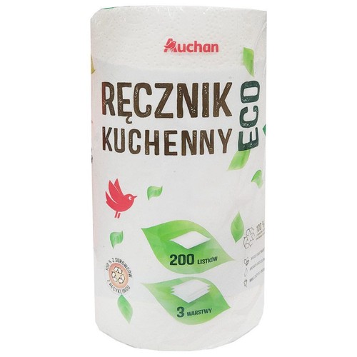 ECO Ręcznik papierowy 3 warstwowy Auchan 1 rolka