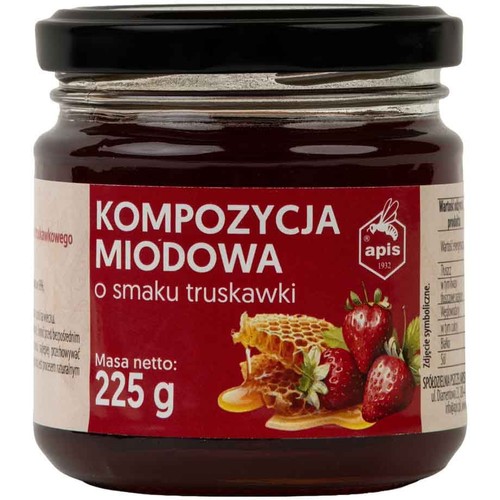 Kompozycja miodowa o smaku truskawki Apis 225 g