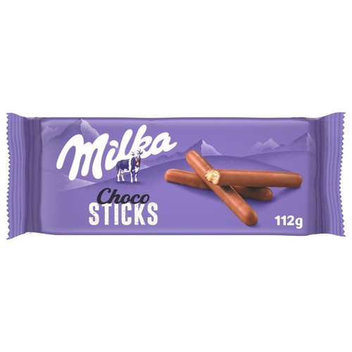 Ciastka oblane czekoladą mleczną Choco Sticks Milka 112 g